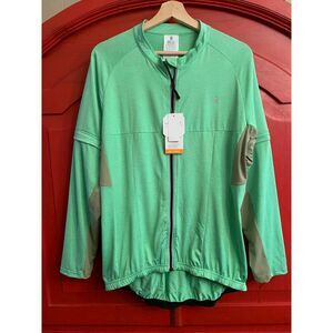 NWT Little Donkey Andy Lrge Lime Green Drytech 4 Way Stretch Jacket Zip Off Arms